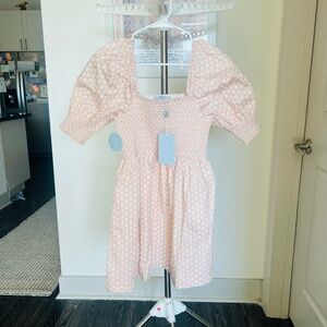 NWT Hill House Athena Nap Dress is Coral Baroque, Size M